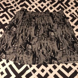 Modcloth Black and Gray Graphic Skirt